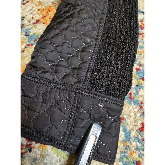 Vintage 90's Yoshiki Hishinuma Black Quilted Crinkle Peplum Jacket Size 2 - Picture 9 of 10